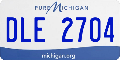 MI license plate DLE2704