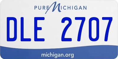 MI license plate DLE2707
