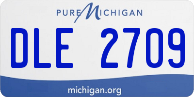 MI license plate DLE2709