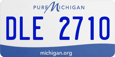 MI license plate DLE2710
