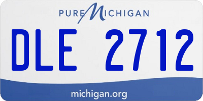 MI license plate DLE2712