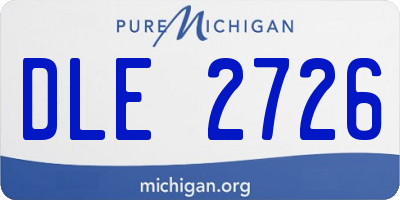 MI license plate DLE2726