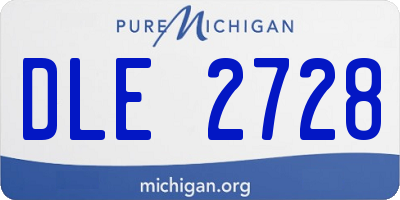 MI license plate DLE2728