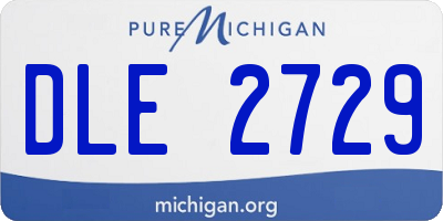 MI license plate DLE2729