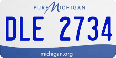 MI license plate DLE2734