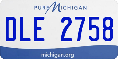 MI license plate DLE2758