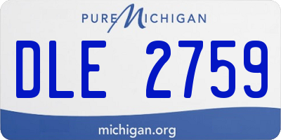 MI license plate DLE2759