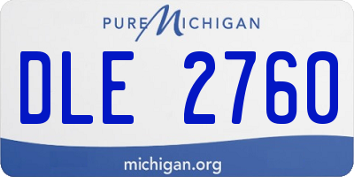 MI license plate DLE2760