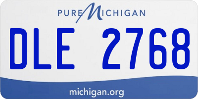 MI license plate DLE2768