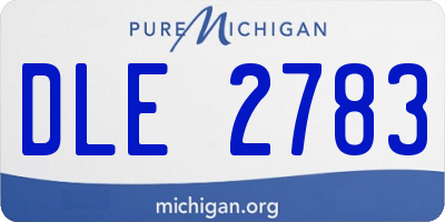 MI license plate DLE2783