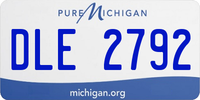 MI license plate DLE2792