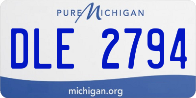 MI license plate DLE2794