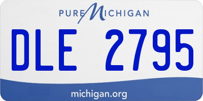 MI license plate DLE2795