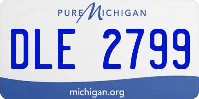 MI license plate DLE2799