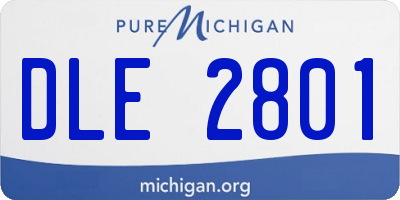 MI license plate DLE2801