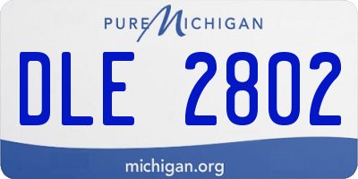 MI license plate DLE2802