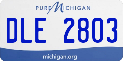 MI license plate DLE2803