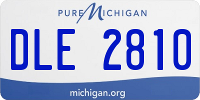 MI license plate DLE2810