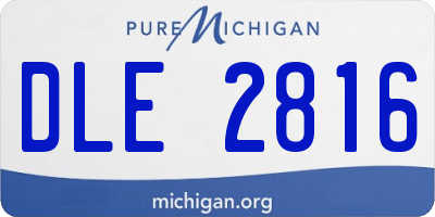 MI license plate DLE2816