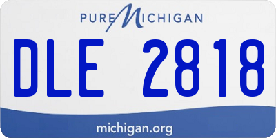 MI license plate DLE2818