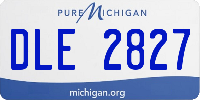 MI license plate DLE2827