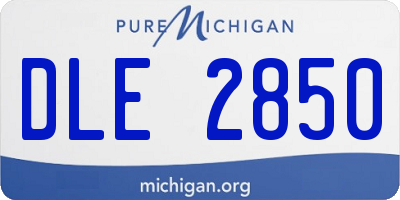 MI license plate DLE2850