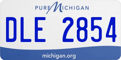 MI license plate DLE2854