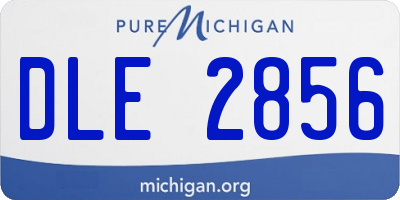 MI license plate DLE2856