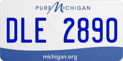 MI license plate DLE2890