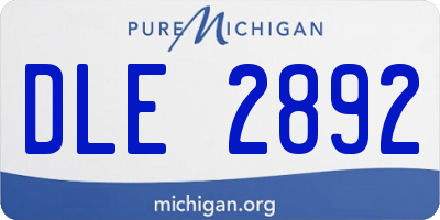 MI license plate DLE2892