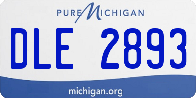 MI license plate DLE2893