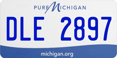 MI license plate DLE2897