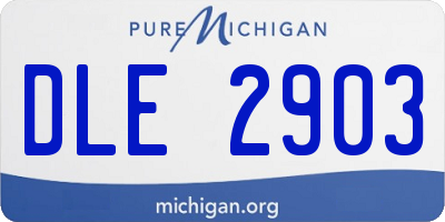 MI license plate DLE2903