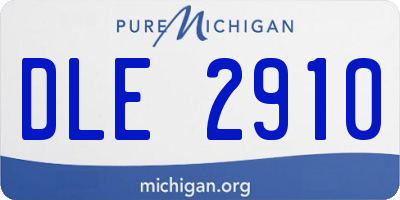 MI license plate DLE2910
