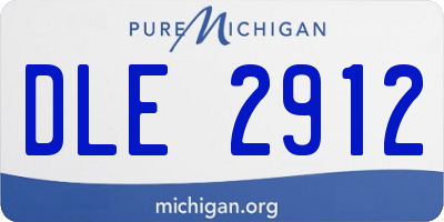 MI license plate DLE2912