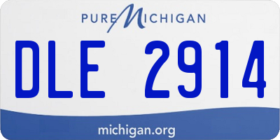MI license plate DLE2914
