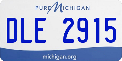 MI license plate DLE2915