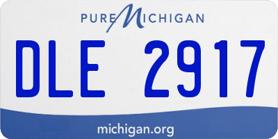 MI license plate DLE2917
