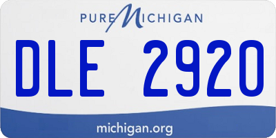MI license plate DLE2920