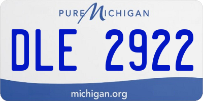 MI license plate DLE2922