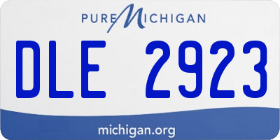MI license plate DLE2923