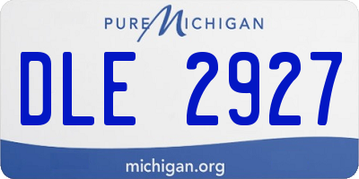MI license plate DLE2927