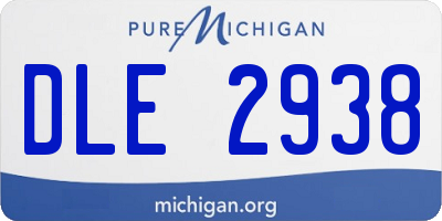 MI license plate DLE2938