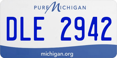 MI license plate DLE2942