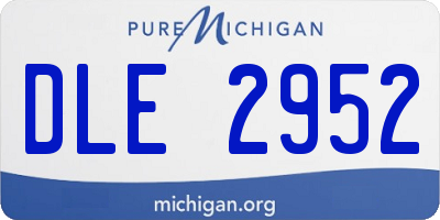 MI license plate DLE2952