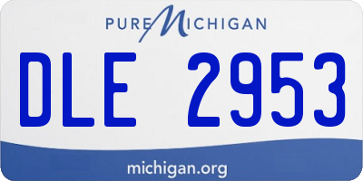 MI license plate DLE2953