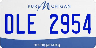 MI license plate DLE2954
