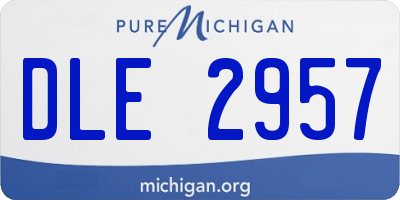 MI license plate DLE2957