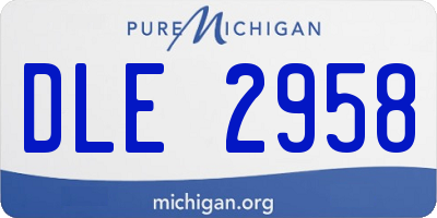 MI license plate DLE2958