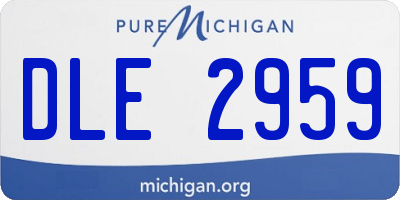 MI license plate DLE2959